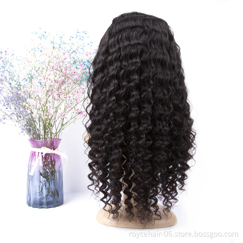 Brazilian Mink Virgin Human Hair Deep Wave Curly Semi half wig HD Lace Front Braided Long Wigs with Baby Hair